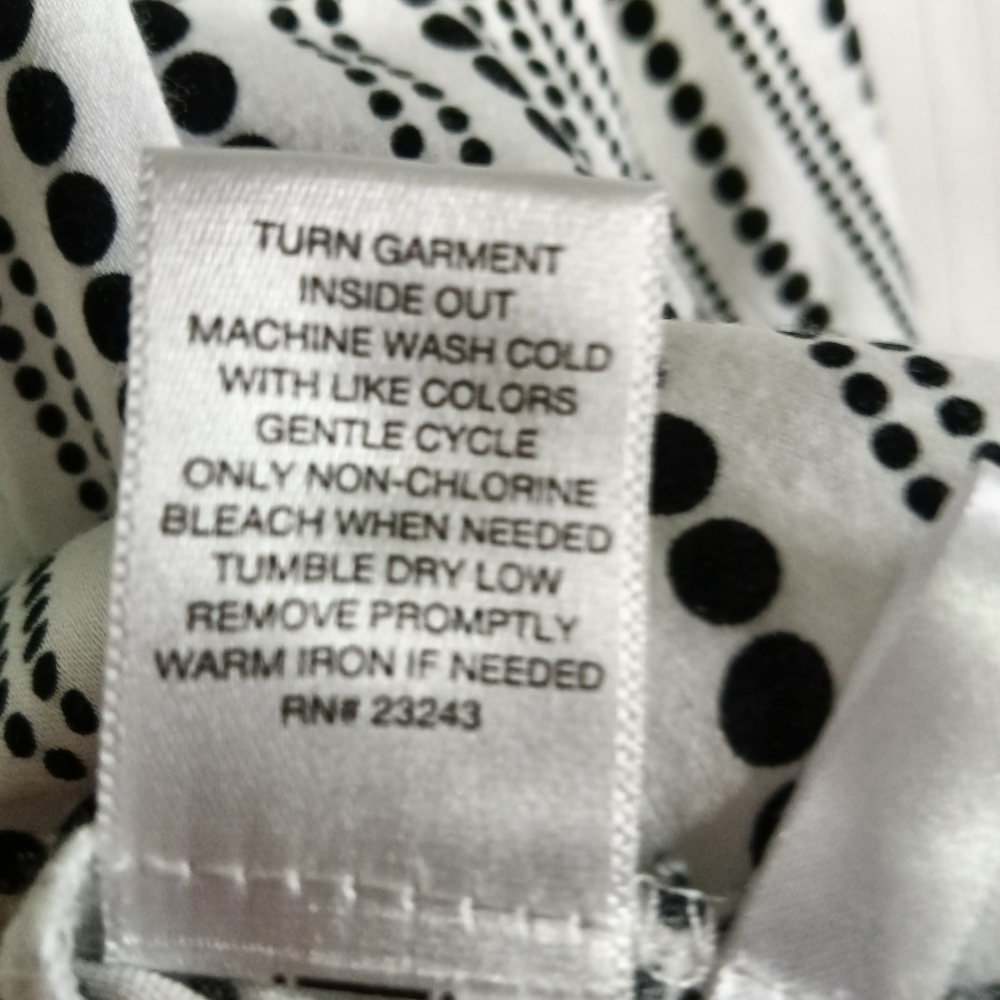 🦋 7th Avenue NY & Co Button Down Shirt White Black Dots XL - Picture 6 of 8
